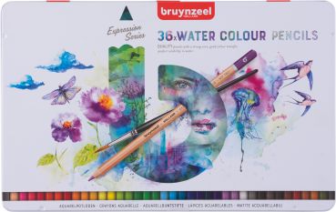 BRUYNZEEL Aquarellfarbstifte Expression 60313036 36 Farben Metalletui