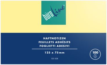 BÜROLINE Haftnotizen 125x75mm 133028 gelb 100 Blatt