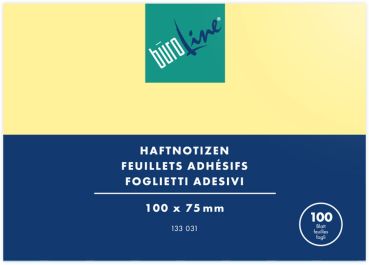 BÜROLINE Haftnotizen 100x75mm 133031 gelb 100 Blatt