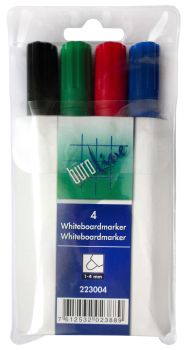 BÜROLINE Whiteboard Marker 1-4mm 223004 4 Farben, Etui