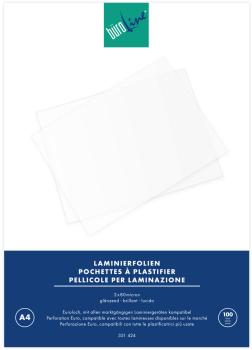 BÜROLINE Laminiertasche A4 351424 glanz, 80my, Euroloch 100 Stk