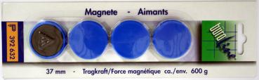 BÜROLINE Magnet 37 mm 392632 blau 4 Stück