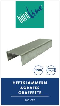 BÜROLINE Heftklammern 24/6mm 500070 1000 Stück