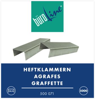 BÜROLINE Heftklammern 24/6mm 500071 5000 Stück