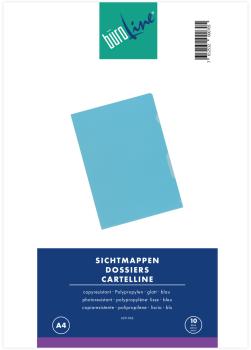 BÜROLINE Sichtmappen A4 620062 blau 10 Stück