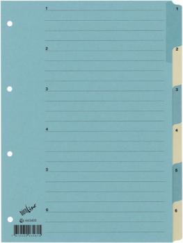 BÜROLINE Register Karton blau/beige A4 663400 1-6