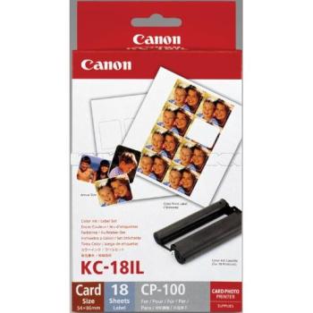 CANON Farbtinte/Kleberset 8,6x5,4cm KC18IL CP 100 18 Blatt