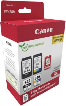 CANON Photo Value Pack XL CMYBK PGCL545/6 PIXMA iP2850 4x6 GP-501 50Bl.