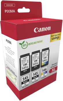 CANON Multipack Tinte XL BKCMY PGCL545/6 Pixma iP2850 2xBKXL & 1xCMYXL