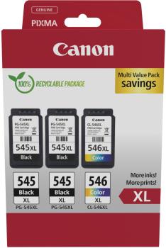 CANON Multipack Tinte XL BKCMY PGCL545/6 Pixma iP2850 2xBKXL & 1xCMYXL