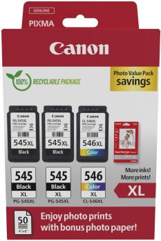 CANON Photo Value Pack XL BKCMY PGCL545/6 Pixma iP2850 4x6 GP-501 50Bl.