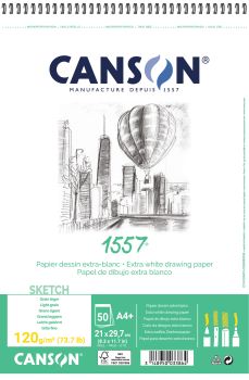 CANSON Skizzenpapier A4 31412A001 120g, weiss 50 Blatt