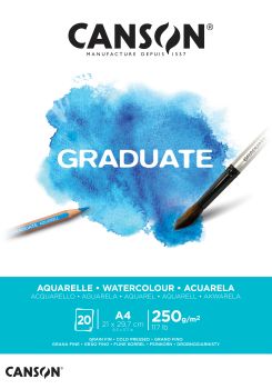 CANSON Zeichenblock Graduate A4 400110374 20 Blatt, aquarell, 250g