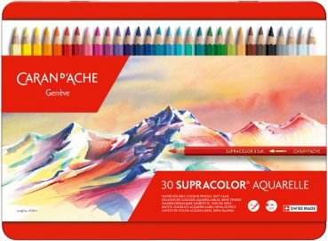 CARAN D'ACHE Farbstifte Supracolor 3,8mm 3888.330 ass. in Metallsch. 30 Stück