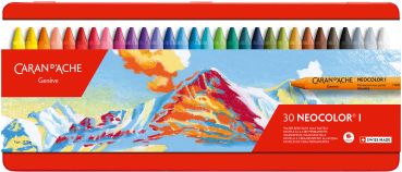 CARAN D'ACHE Wachsmalkreide Neocolor 1 7000.330 30 Farben Metallbox