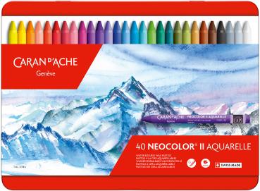 CARAN D'ACHE Wachsmalkreide Neocolor II 7500.340 40 Farben ass. Metallbox