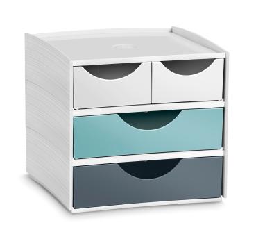 CEP Schubladenbox MyCube Riviera 1032112961 4 Schubl. weiss/grau/mint