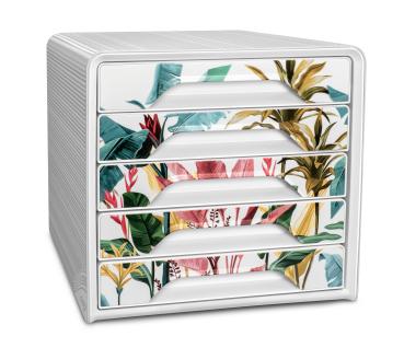 CEP Schubladenbox Smoove Tropical 1071110581 5 Schubladen weiss/tropisch