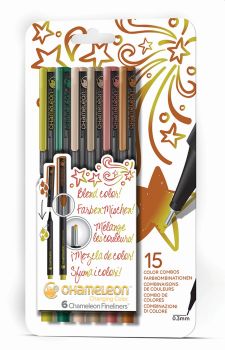 CHAMELEON Fineliner Set 0.3mm FL0602 6 Farben Nature