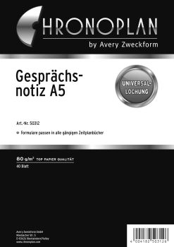 CHRONOPLAN Gesprächsnotizen A5 50312Z.23 40 Blatt