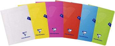 CLAIREFONTAINE Schulheft 170x220mm 303745C liniert ass. 48 Blatt