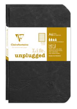 CLAIREFONTAINE AGEBAG Set 2 Hefte 9X14cm 734171C liniert schwarz 48 Bl