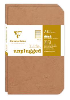 CLAIREFONTAINE AGEBAG Set 2 Hefte 9X14cm 734176C liniert braun 48 Bl