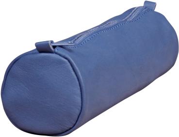 CLAIREFONTAINE Schlamperetui AgeBag 21x6cm 77023C blau, rund, Leder