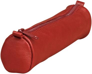 CLAIREFONTAINE Schlamperetui AgeBag 18,5x4cm 77030C rot, rund, Leder