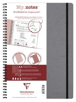 CLAIREFONTAINE AGE BAG MY.NOTES A4 783465C Spiralbuch liniert grau 60 Bl