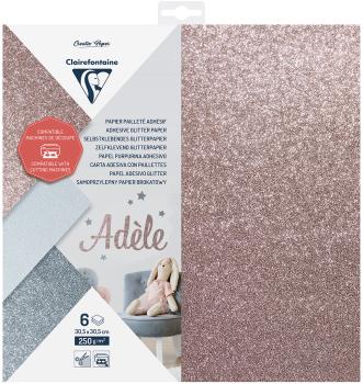 CLAIREFONTAINE Schneidepapier 30.5x30.5cm 95735C glitter, 250g 6 Blatt