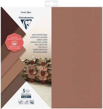 CLAIREFONTAINE Schneidepapier 30.5x30.5cm 95737C kunstleder, 170g 5 Blatt