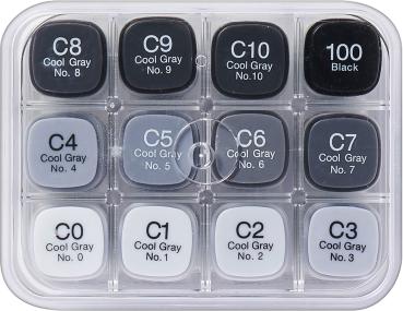 COPIC Marker Classic 20075151 Grau-Set CG, 12 Stück