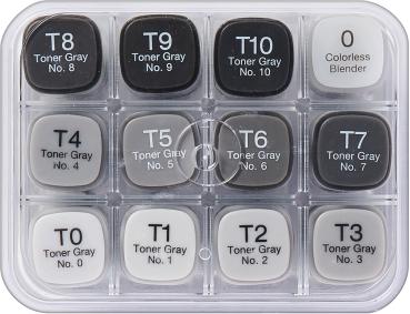 COPIC Marker Classic 20075153 Grau-Set TG, 12 Stück