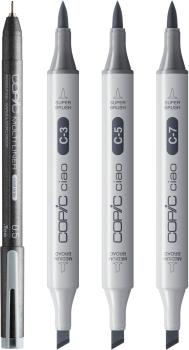 COPIC Marker Ciao Shade Set 22075422 Dark Cool Gray 4 Stück