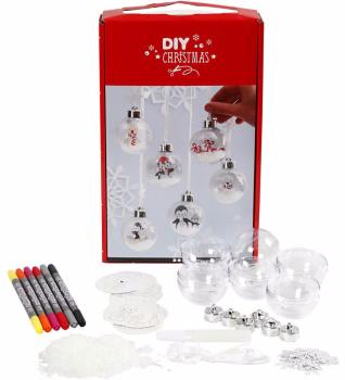 CREATIV COMPANY Bastelset Deko Kugeln 813425 transparent, Set für 6 Stück