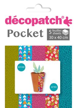 DECOPATCH Papier Pocket Nr. 6 DP006O 5 Blatt à 30x40cm