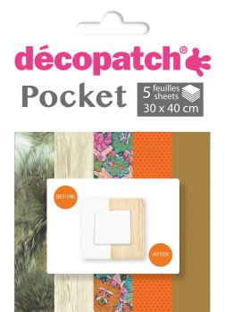 DECOPATCH Papier Pocket Nr. 10 DP010O 5 Blatt à 30x40cm