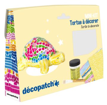 DECOPATCH Bastelset Schildkröte KIT036C Bogen, Tier, Pinsel, Lack