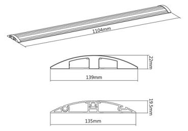 DELTACO Aluminum Floor Cable Cover DELO-0206 1104x139x22 mm