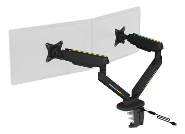 DELTACO RGB Dual Monitor Arm GAM-135 remote Ctrl. Black