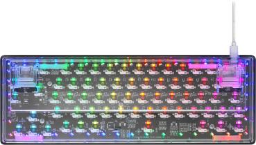 DELTACO TKL Gaming Keyboard mech GAM-160-T-CH transparent RGB CH-Layout