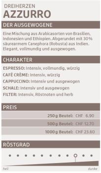 DREIHERZEN Bohnenkaffee 1kg 10062 Azzurro