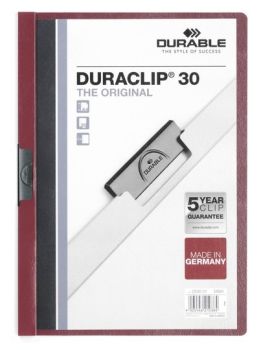 DURABLE Klemmhefter DURACLIP 30 2200/31 für 30 Blatt A4 dunkelrot