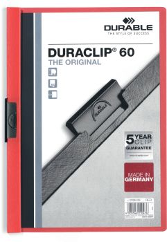 DURABLE Klemmhefter DURACLIP 60 2209/03 für 60 Blatt A4 rot