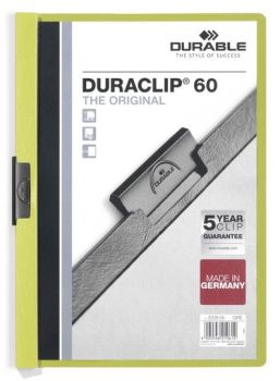 DURABLE Klemmhefter DURACLIP 60 2209/05 für 60 Blatt A4 grün