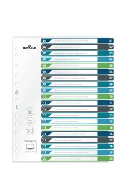 DURABLE Register A4+ 679727 mehrfarbig 1-20