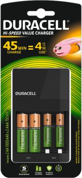 Duracell ladegerät cef14 4-118577 inkl.2xaa + 2xaaa 4 stunden - Duracell-4-118577-5000394118577