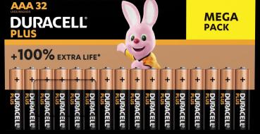 Duracell batterie plus power 4-149045 4-149045 aaa/lr03 32 stück - Duracell-4-149045-5000394149045