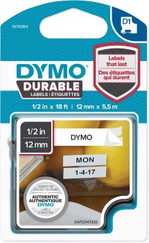 DYMO D1 Vinyl Band 12mmx5,5m 1978364 schwarz/weiss